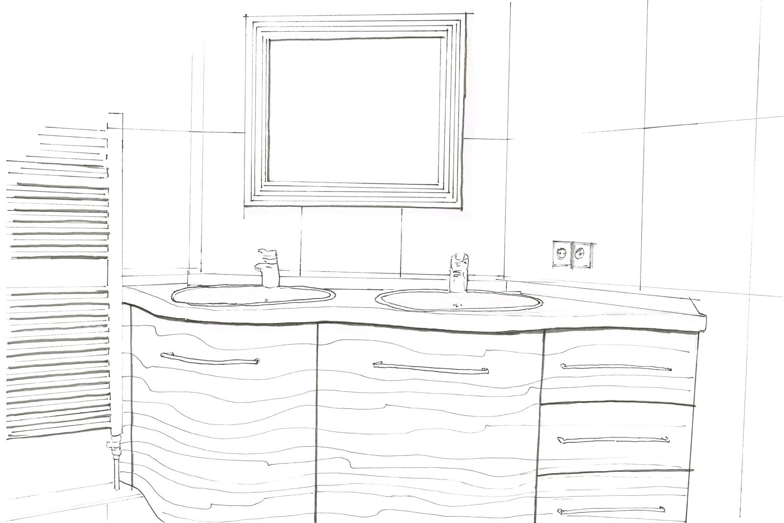 Badezimmerschrank erste Skizzen