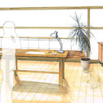 Innenraum Sketch Planungsbüro